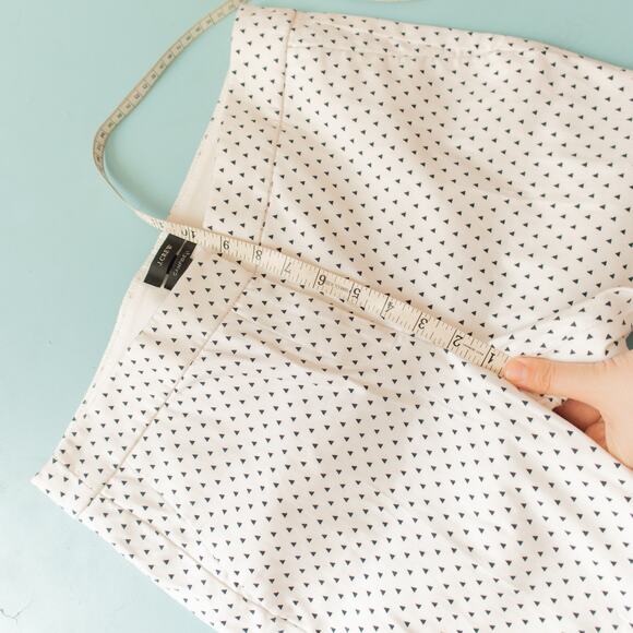 J Crew Campbell Micro Triangle Print White Ankle Pants Size 4 - Picture 6 of 8